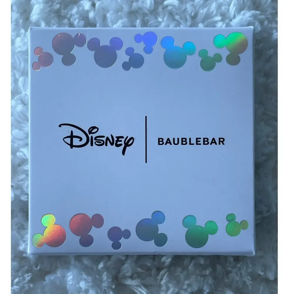 Disney Baublebar Mickey Mouse Apple Stud Rhinestone Sparkling Earrings NEW